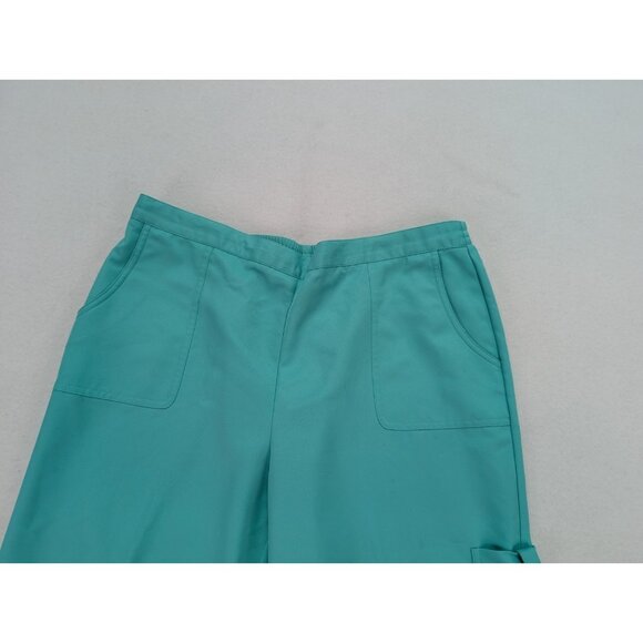 Alfred Dunner Women's Capri Pants Size 16P Green Elastic Waist Pull-On FLAWS - Picture 2 of 15